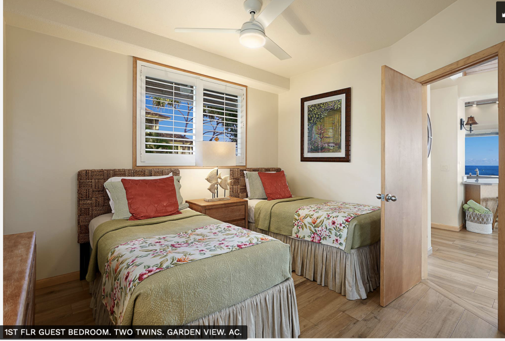 Guest Bedroom at Stone House, Poipu