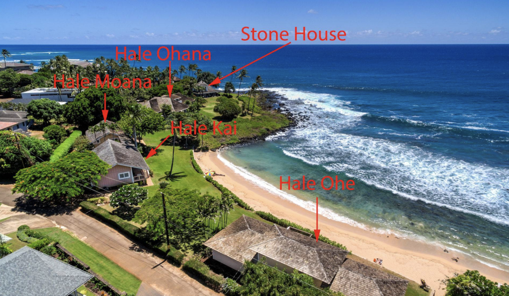 Aerial view of Stone House, Poipu Vacation Home Rental