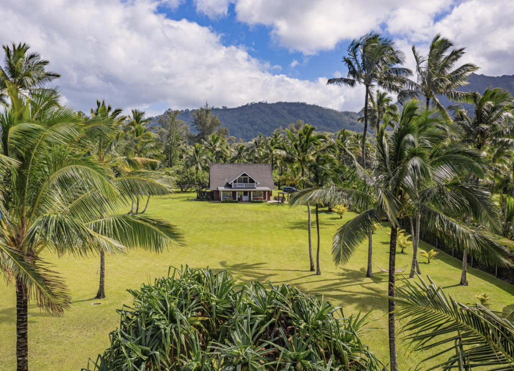 Aerial view of Hanalei Red House vacation rental